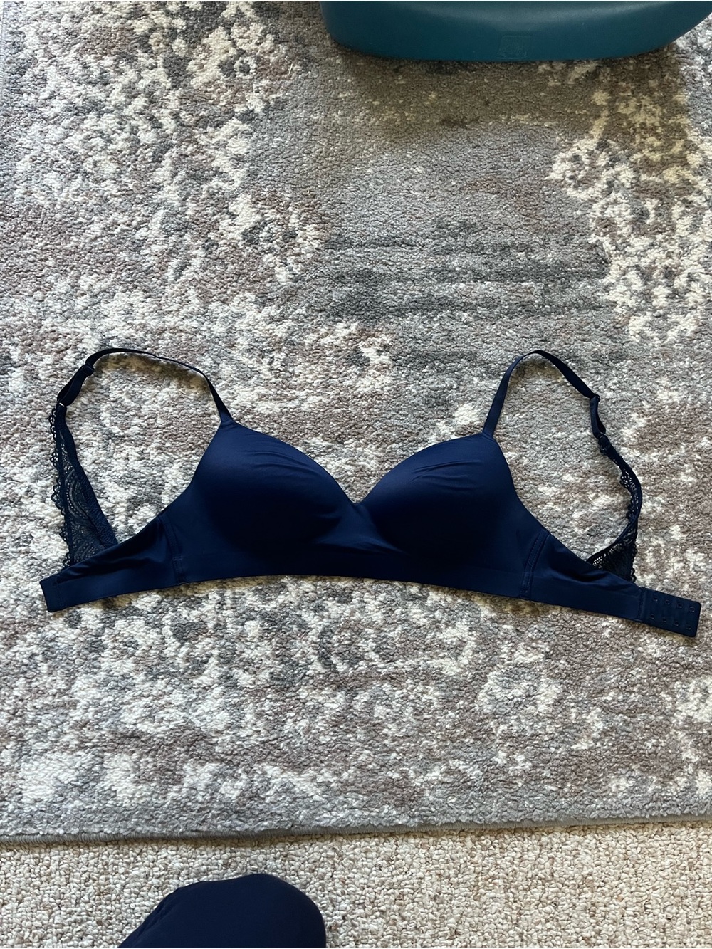 Soma Navy Wireless Lace-Back T-Shirt Bra